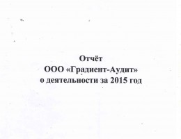 Отчёт ООО "Градиент-Аудит" о деятельности за 2015 год - Градиент-Аудит
